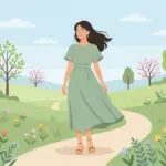 바람에 날리지 않는 미디 기장 원피스