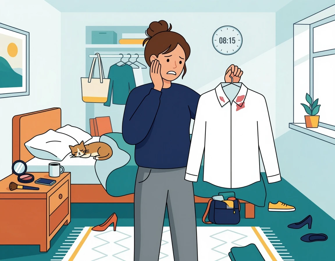 바쁜 아침 흰 셔츠 목 파운데이션 지우는 법