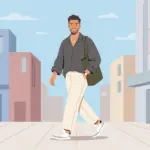 오버핏 셔츠를 멋지게 소화한 남성 일러스트